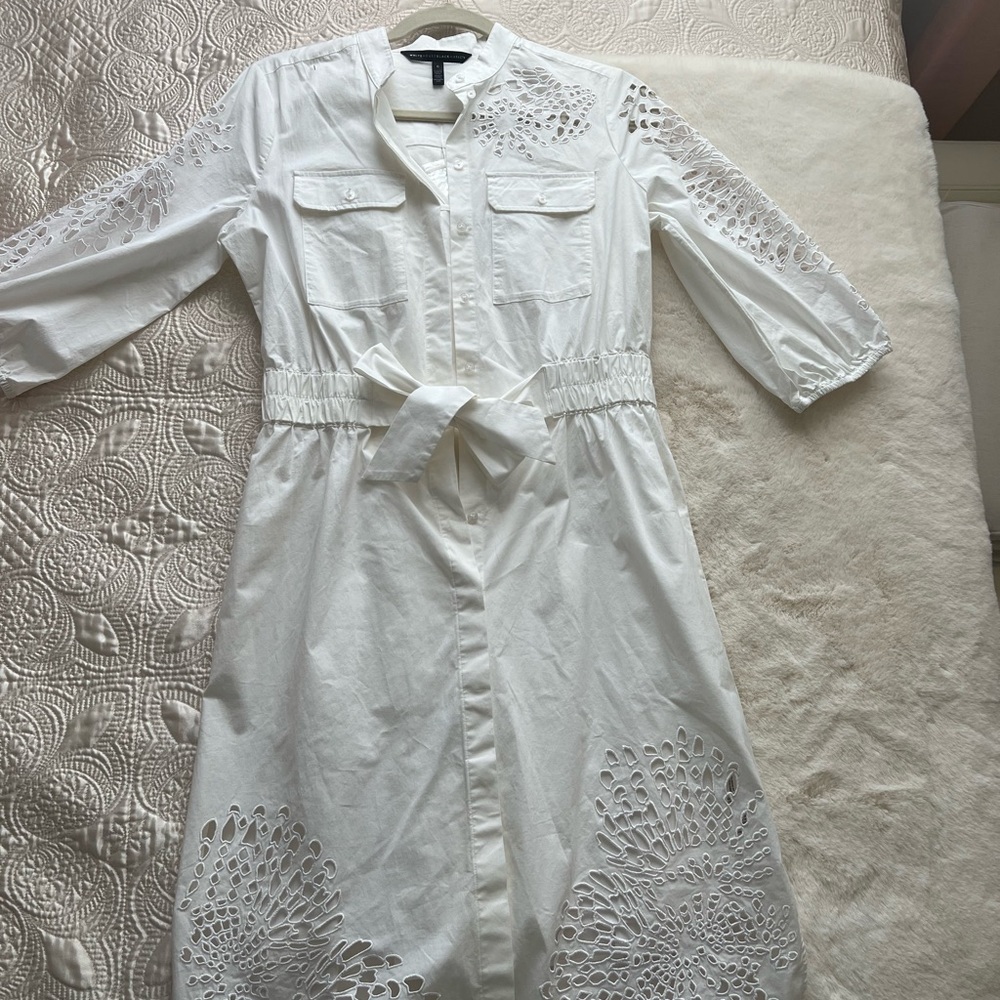 Shirt dress with cutouts